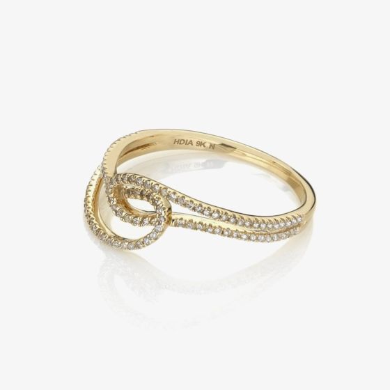 Hot Diamonds Flow 9ct Yellow Gold Diamond Set Ring GR057