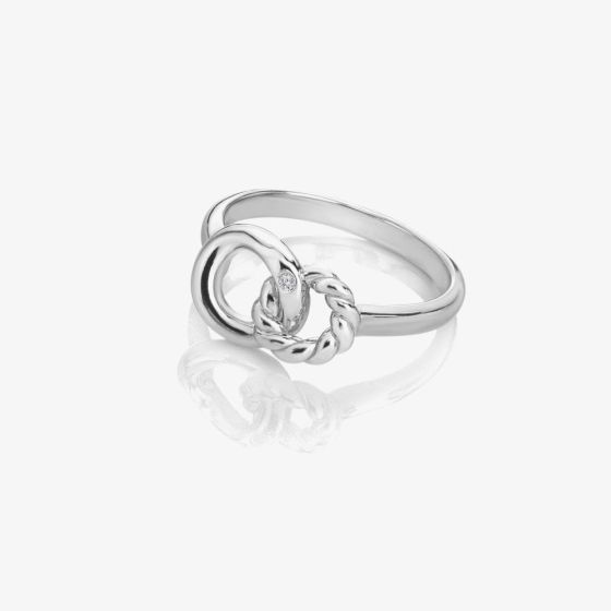 Hot Diamonds Willow Rope Silver Ring DR289