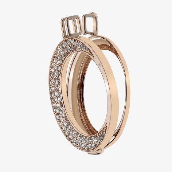 Hot Diamonds Emozioni Mezzaluna Rose Gold Plated 33mm Coin Keeper EK014