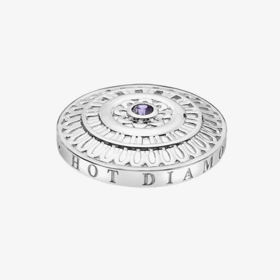 Hot Diamonds Emozioni Silver Plated Roman Purple Cubic Zirconia 33mm Coin EC108