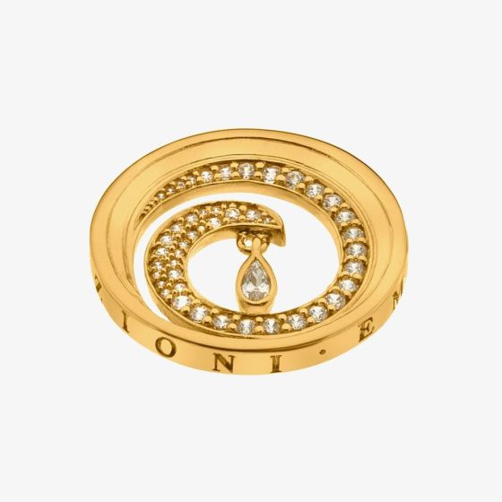 Hot Diamonds Emozioni Oceano Teardrop Gold Plated 25mm Coin EC562
