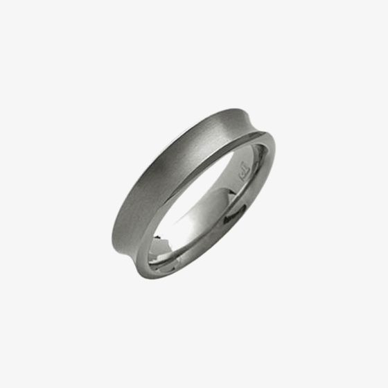 Ti2 Titanium 6mm Satin Concave Court Ring T.LR762.G
