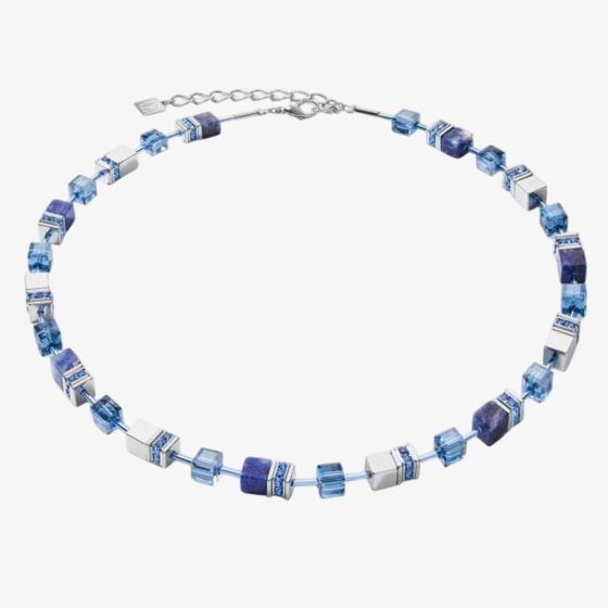 Coeur De Lion Ladies GeoCUBE Sodalite & Haematite Blue Bead Necklace 4017/10-0700