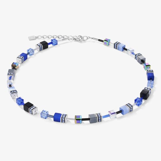 Coeur De Lion GeoCUBE Blue & Grey Multi Stone Necklace 4014/10-0712