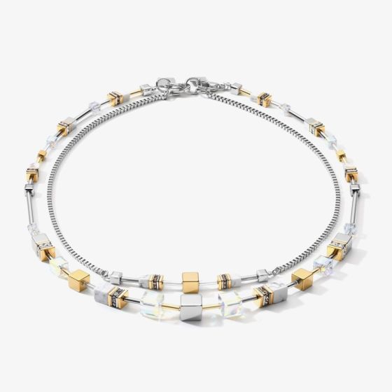 Coeur De Lion GeoCUBE Gold Silver 4 Way Necklace 5007/10-1617