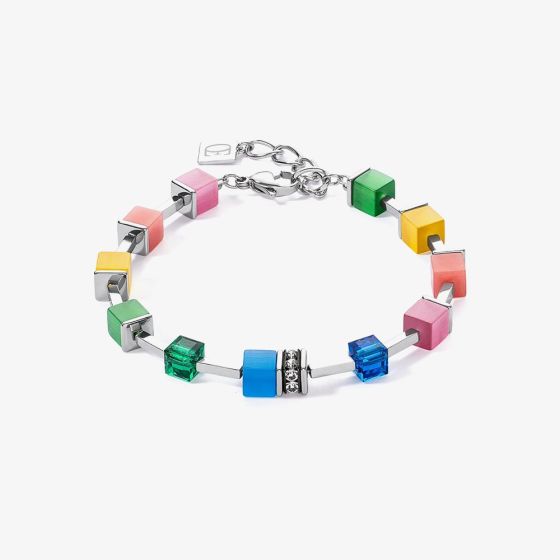 Coeur De Lion GeoCUBE Iconic Pure Multicoloured Crystal Bead Bracelet 2700/30-1500