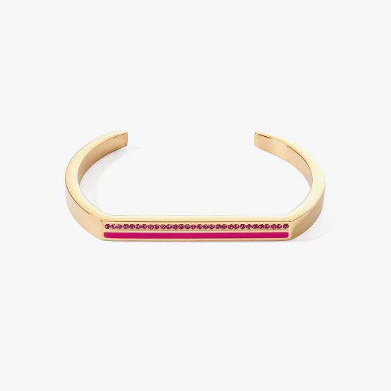 Coeur De Lion Gold Tone Pink Crystal Bangle 0133/32-0416
