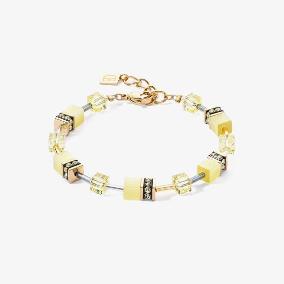 Coeur De Lion GeoCUBE Iconic Gold Tone Mono Gold Bracelet 4020/30-0120