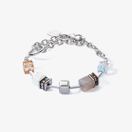 Coeur De Lion GeoCUBE Statement Precious Chunky Multi Stone Bracelet 4520/30-1210