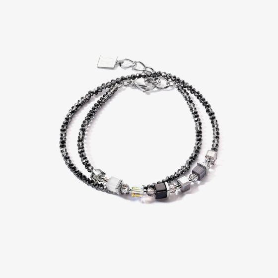 Coeur De Lion Joyful Colours Black Multi Stone Bead Double Bracelet 4564/30-1200