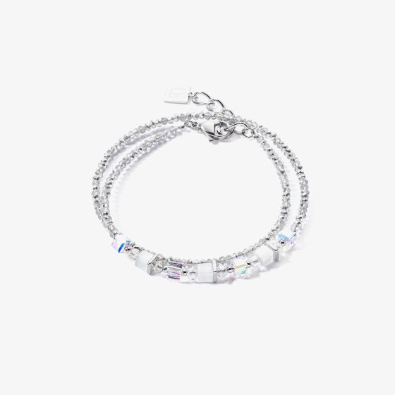 Coeur De Lion Joyful Colours Silver Multi Stone Bead Double Bracelet 4564/30-1400
