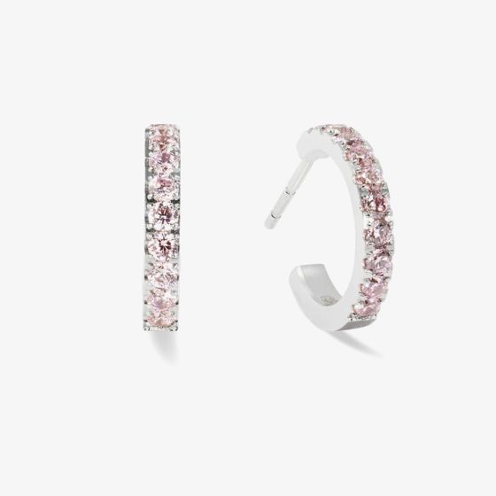 Coeur De Lion Stainless Steel Pink Cubic Zirconia Hoop Earrings 0146/23-1917