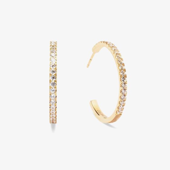 Coeur De Lion Eternal Love Gold Tone Cubic Zirconia Big Hoop Earrings 0147/23-1816