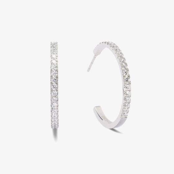 Coeur De Lion Eternal Love Cubic Zirconia Big Hoop Earrings 0147/23-1817