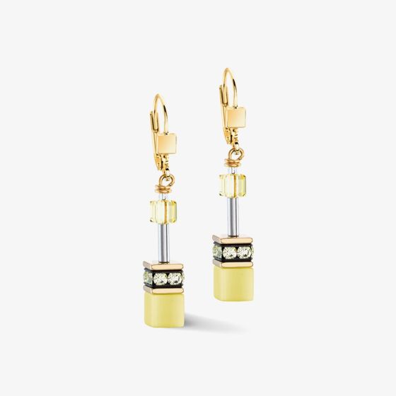 Coeur De Lion Gold Tone Yellow Multi Stone Dropper Earrings 4020/20-0120