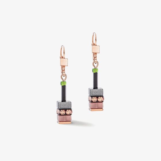 Coeur De Lion Sparkling Classic Elements Rose Gold Autumn Multi Stone Dropper Earrings 4412/20-0911
