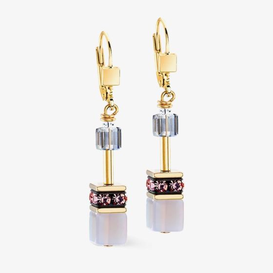 Coeur De Lion GeoCUBE Iconic Precious Golden Blush Earrings 4905/20-1924