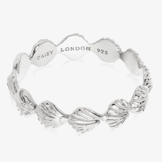 Daisy London Isla Sterling Silver Clam Stacking Ring SSR03_SLV