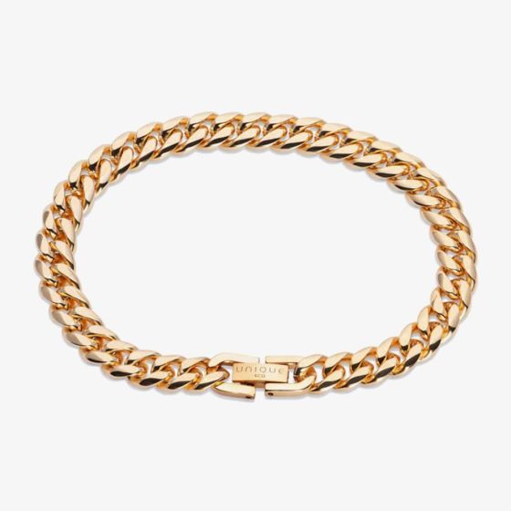 Unique Gold Tone Matte Curb Chain Bracelet LAB-202/21CM