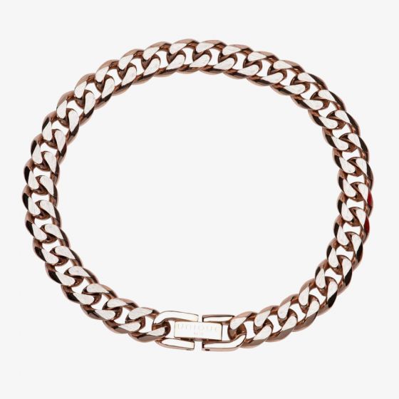 Unique Rose Gold Plated Curb Necklace LAK-157/50CM
