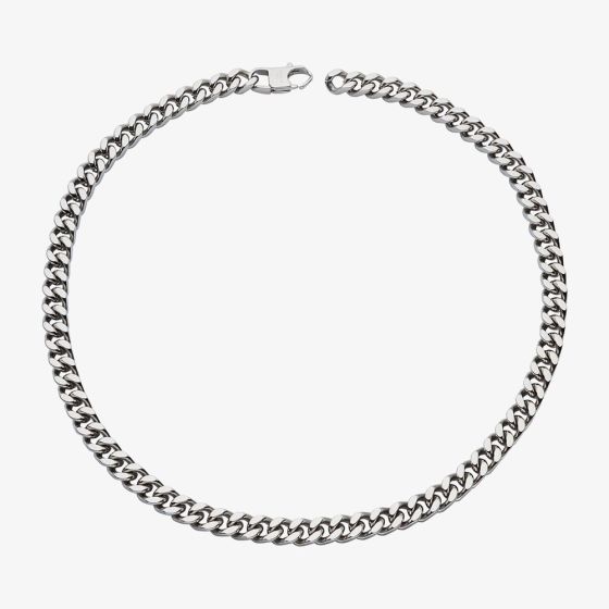Unique Stainless Steel 50cm Matte Polished Curb Chain Necklace LAK-250/50CM