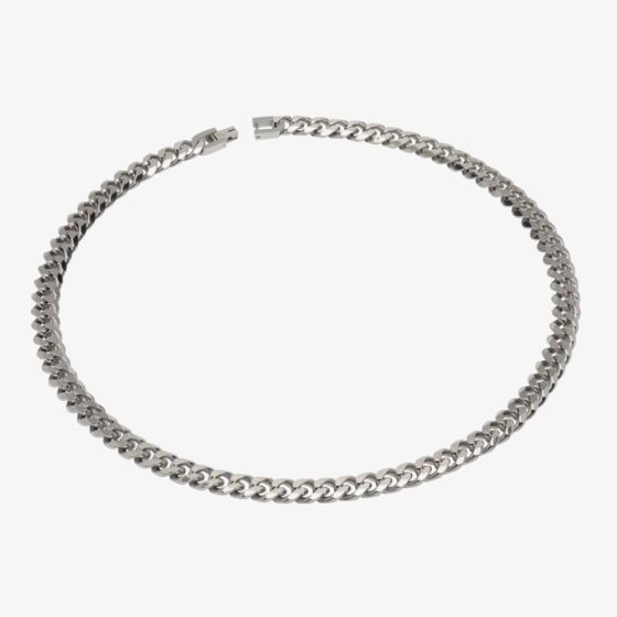 Unique Stainless Steel Matte Polished Curb Chain Necklace LAK-126/50CM