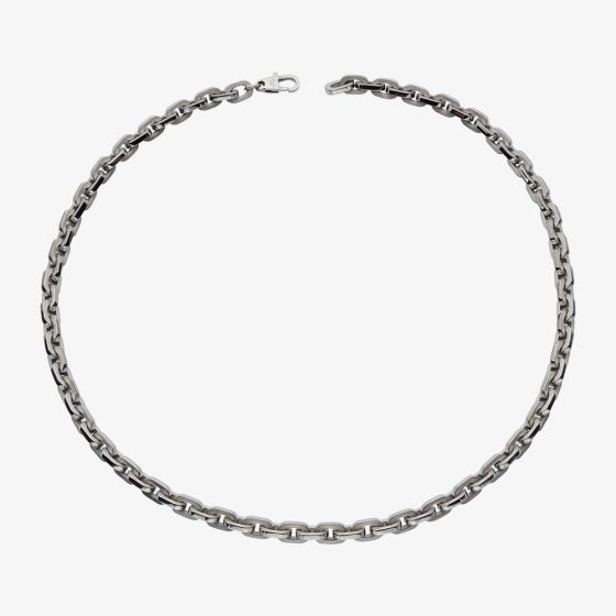 Unique Stainless Steel 50cm Square Matte Polised Belcher Chain Necklace LAK-256/50CM