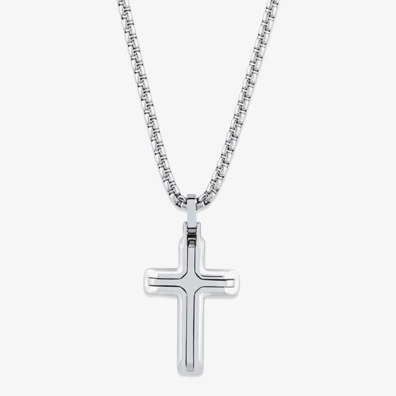 Unique Stainless Steel Cross Pendant Necklace AN-129/50CM
