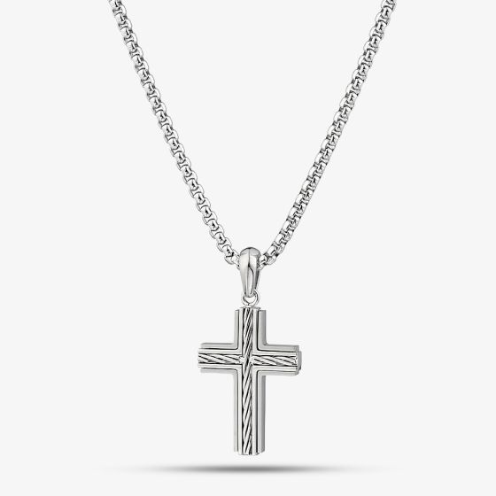 Unique Stainless Steel Cross Pendant AN-181/50CM