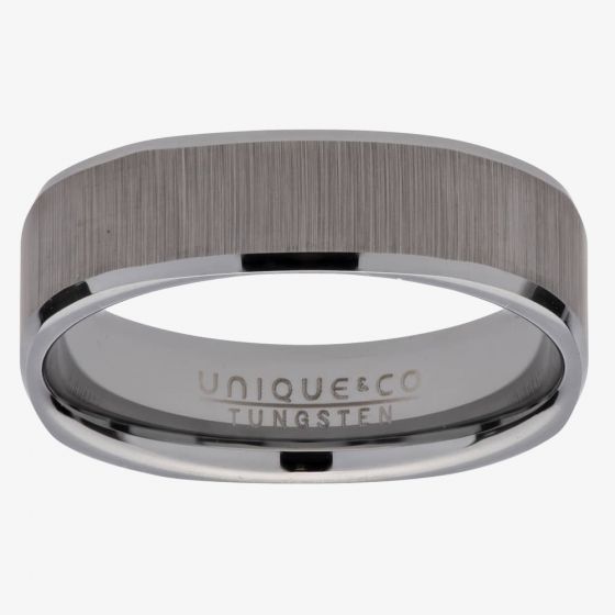 Unique 6mm Brushed Square Tungsten Carbide Ring TUR-93