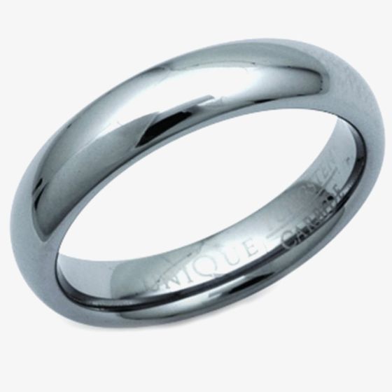 Unique Mens Tungsten Carbide Polished 5mm Ring TUR-21