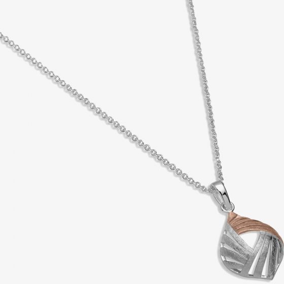 Unique Sterling Silver Rose Gold Plated Open Leaf Necklace MK-446