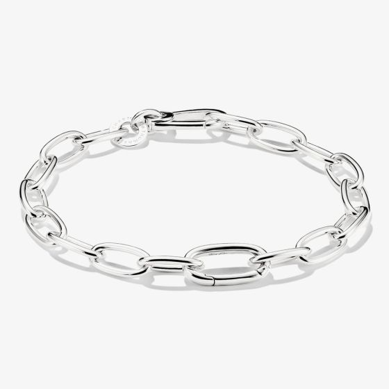 THOMAS SABO Charm Club Connect Silver Wide Oval Link Charm Bracelet C1204-001-21