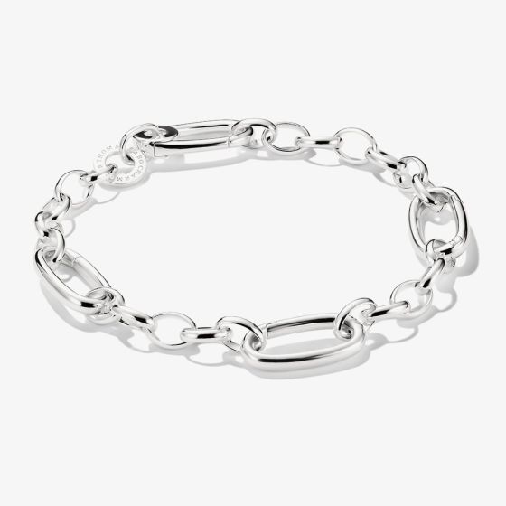 THOMAS SABO Charm Club Connect Silver 3x Oval Link Charm Bracelet C1203-001-21