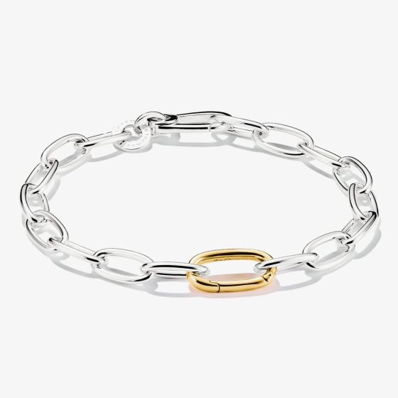 THOMAS SABO Charm Club Connect Two Colour Oval Link Charm Bracelet C1204-413-7