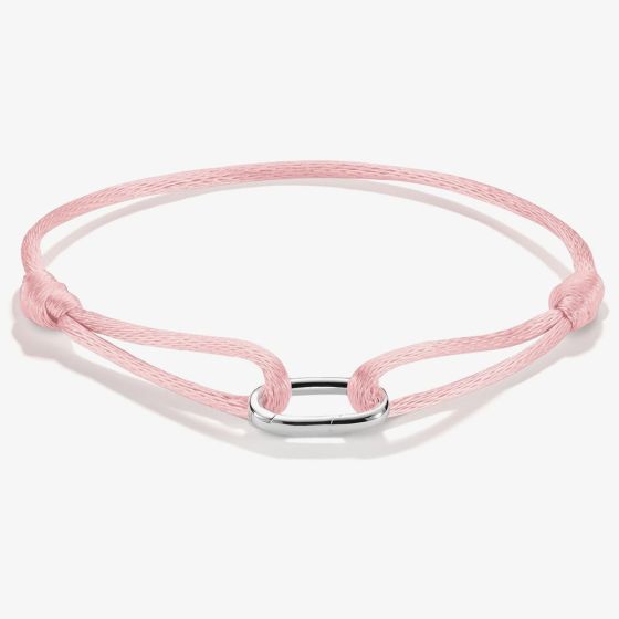 THOMAS SABO Charm Club Connect Pink Textile Bracelet C1210-001-9-L24V
