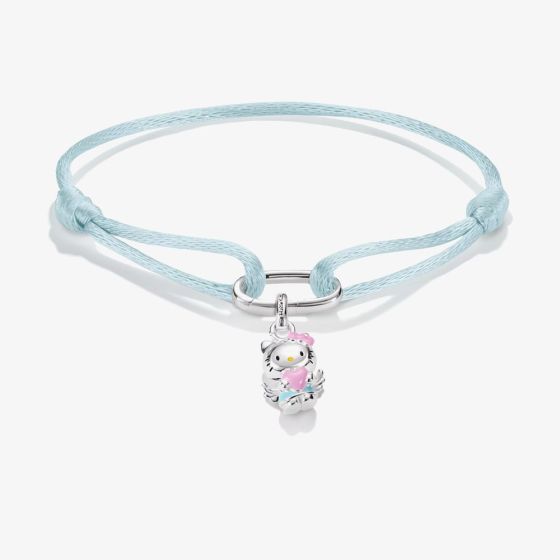 THOMAS SABO Hello Kitty Angel Charm and Blue Textile Bracelet A2244-M07-1-L24V