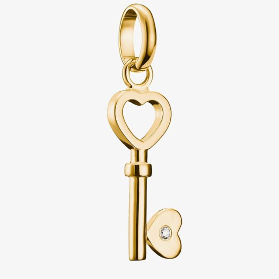 THOMAS SABO Charm Club Connect Gold Plated Heart Key Charm CC1241-414-14