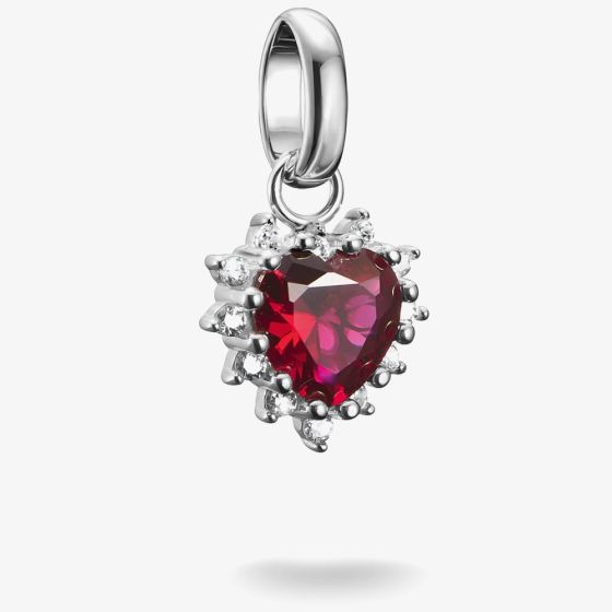 THOMAS SABO Charm Club Connect Silver Red Cubic Zirconia Heart Charm CC1279-013-10