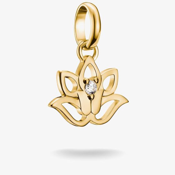THOMAS SABO Charm Club Connect Gold Plated Lotus Flower Charm CC1204-414-14