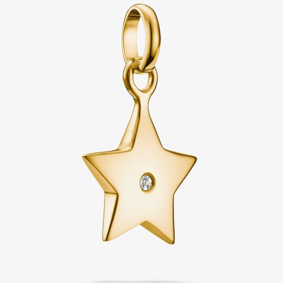 THOMAS SABO Charm Club Connect Gold Plated Cubic Zirconia Star Charm CC1238-414-14