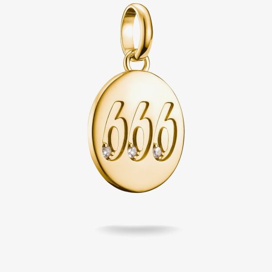 THOMAS SABO Charm Club Connect Gold Plated 666 Angel Number Charm CC1253-414-14