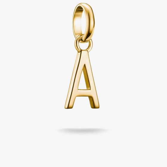 THOMAS SABO Charm Club Connect Gold Plated Letter A Charm CC1207-413-39