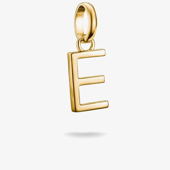 THOMAS SABO Charm Club Connect Gold Plated Letter E Charm CC1211-413-39
