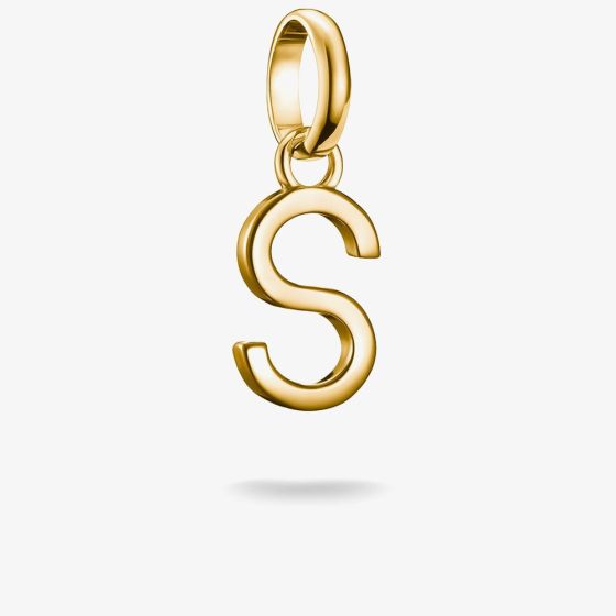 THOMAS SABO Charm Club Connect Gold Plated Letter S Charm CC1225-413-39