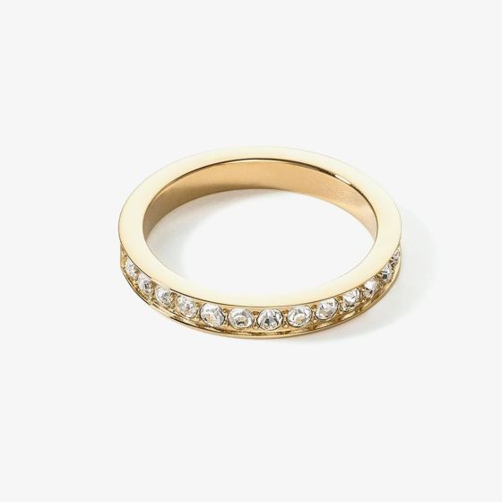 Coeur De Lion Gold Tone Crystal Eternity Ring 0127/40-1816