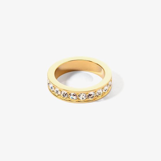 Coeur De Lion Gold Tone 5mm Crystal Eternity Ring 0131/40-1816