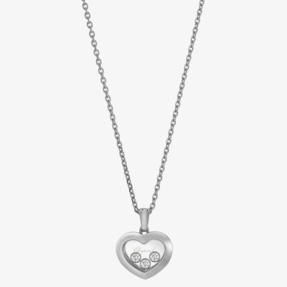 Chopard Happy Diamonds 18ct White Gold Heart Necklace 79A611-1001
