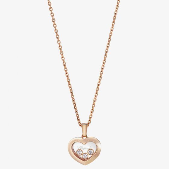 Chopard Happy Diamonds 18ct Rose Gold Heart Necklace 79A611-5001