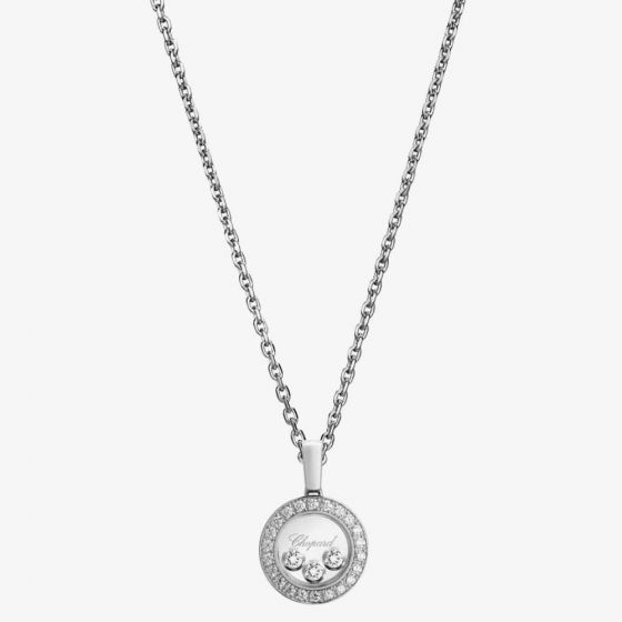 Chopard Happy Diamonds 18ct White Gold Circle Necklace 79A018-1201